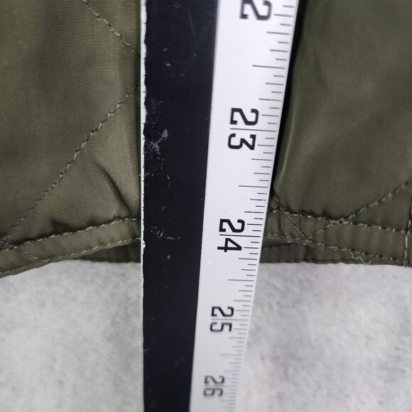 Womens Olive Green Old Navy Quilted Jacket Removable Hood Full Zip Size M - Picture 11 of 11